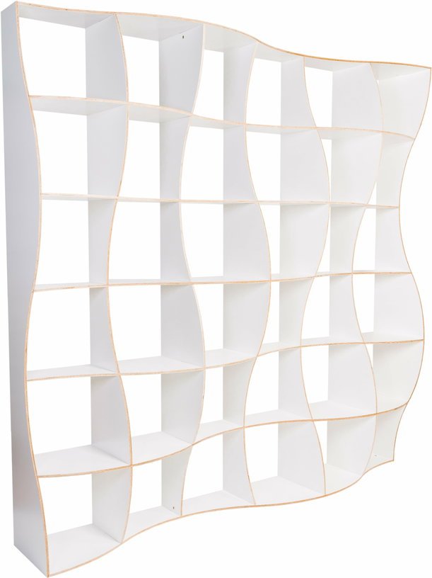 Bibliothèque en bois de bouleau blanc 246 x 246 cm Dune - Jaanus Orgusaar - The Cool Republic