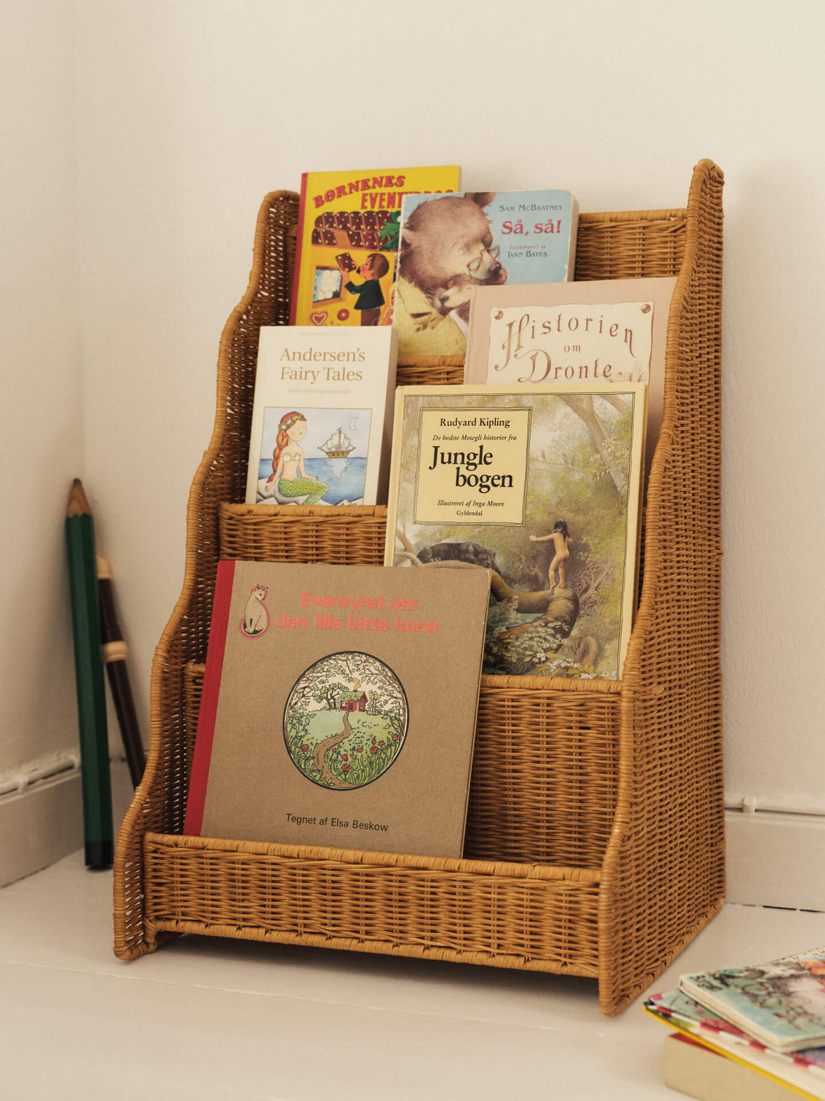 Natural Woven Rattan Bookshelf 42 x 35 x 65 cm Rivan - Ferm Living - The Cool Republic