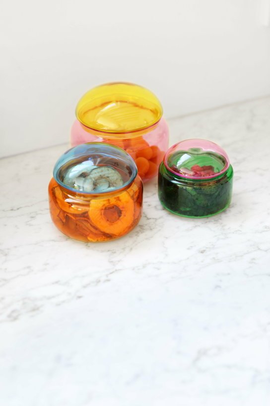 Bocal en verre vert 9,5 cm Puffy - &Klevering - The Cool Republic