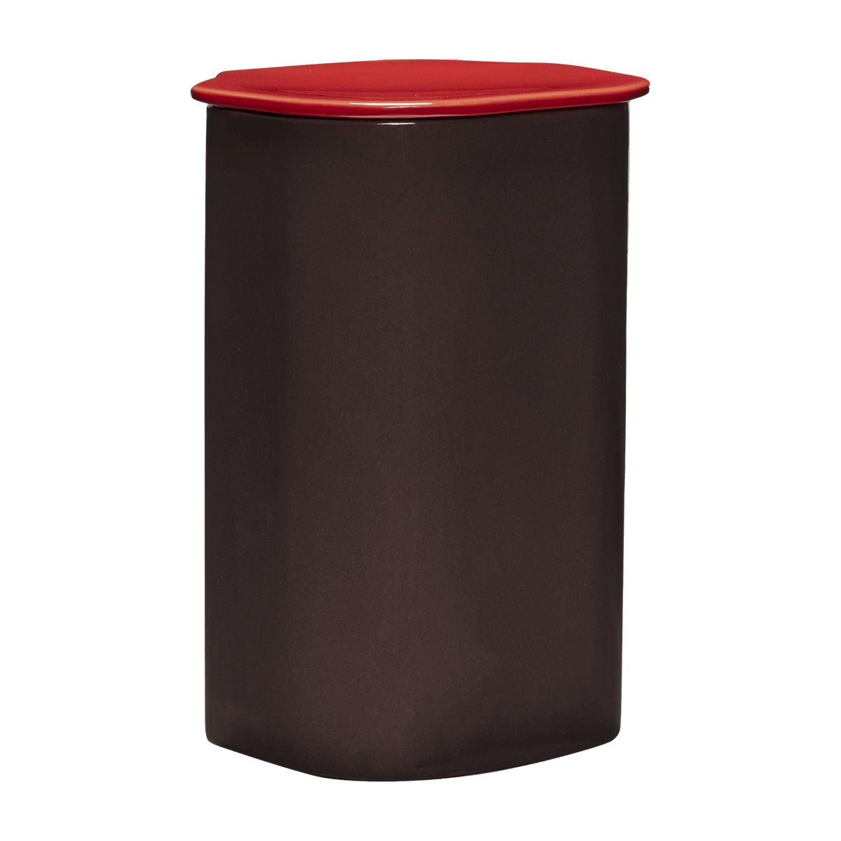 Boîte avec couvercle en poudre de pierre rouge 26 cm Amare- Hübsch - The Cool Republic