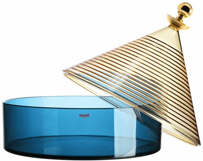 Boite de rangement bleu et jaune Trullo - Kartell - The Cool Republic