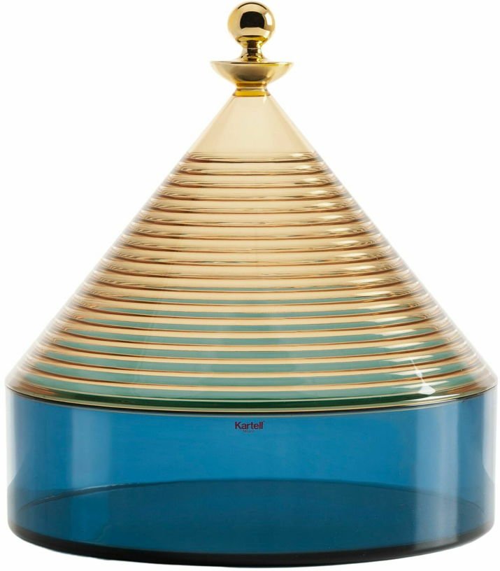 Boite de rangement bleu et jaune Trullo - Kartell - The Cool Republic