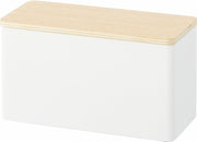 Boîte de rangement en acier blanc et contreplaqué Rin - Yamazaki - The Cool Republic