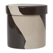 Boîte de rangement en grès noire et blanche Inlay - Ferm Living - The Cool Republic