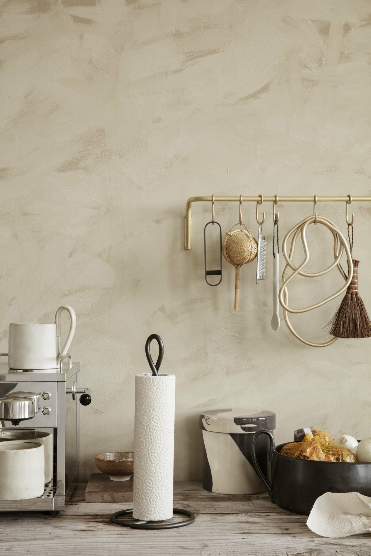Boîte de rangement en grès noire et blanche Inlay - Ferm Living - The Cool Republic