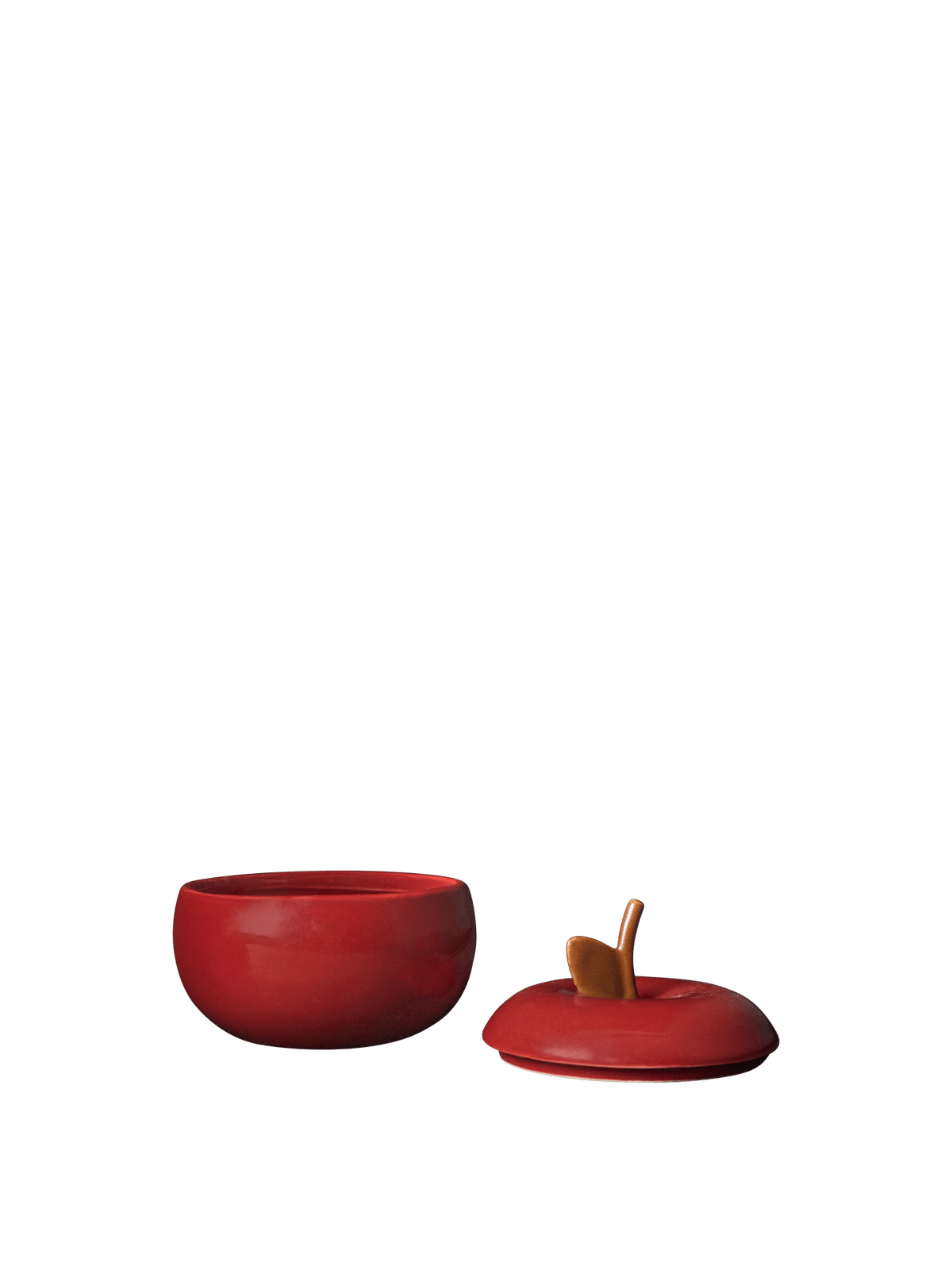 Boîte pomme en céramique rouge 9,5cm Apple - Ferm Living - The Cool Republic