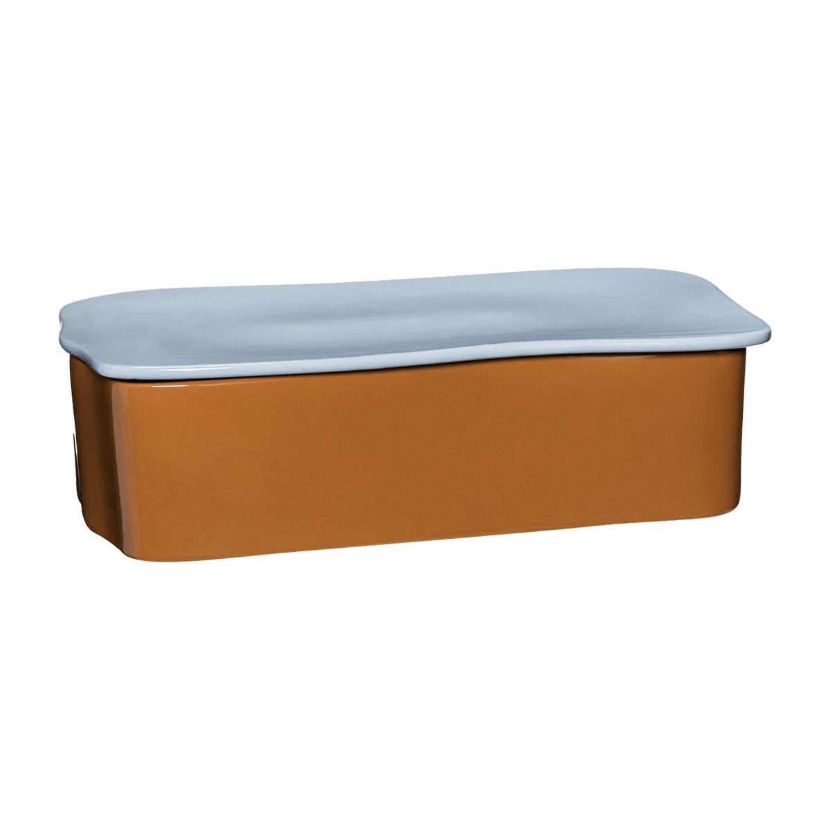 Boite rectangulaire en poudre de pierre bleu claire 24x11 cm Amare - Hübsch - The Cool Republic
