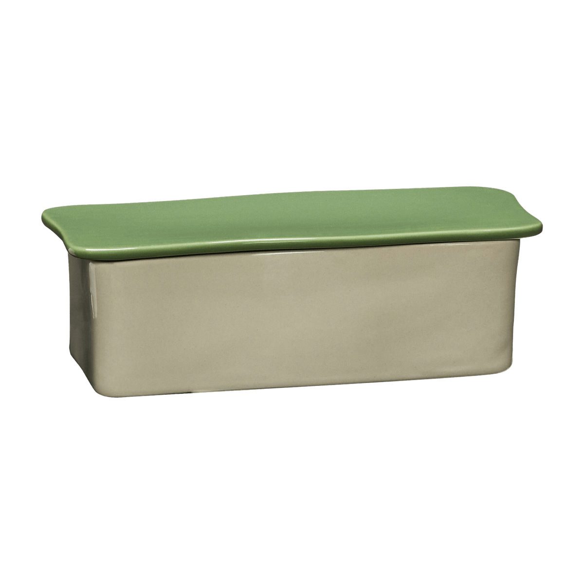 Boite rectangulaire en poudre de pierre verte 24x11 cm Amare - Hübsch - The Cool Republic