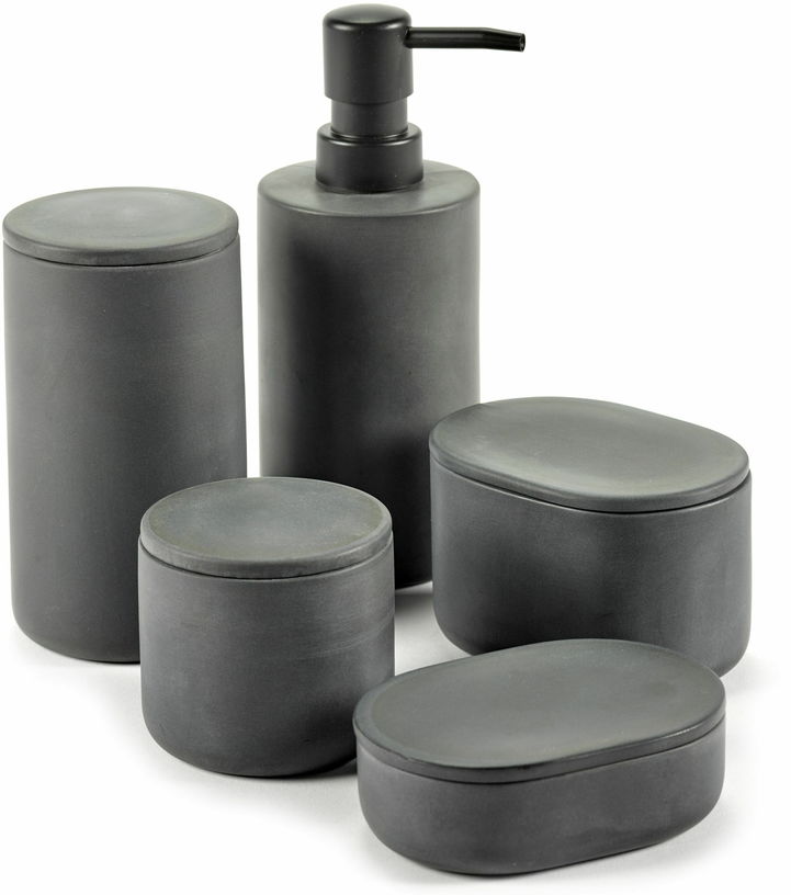 Boite ronde avec couvercle en porcelaine gris foncé Cose - Serax - The Cool Republic