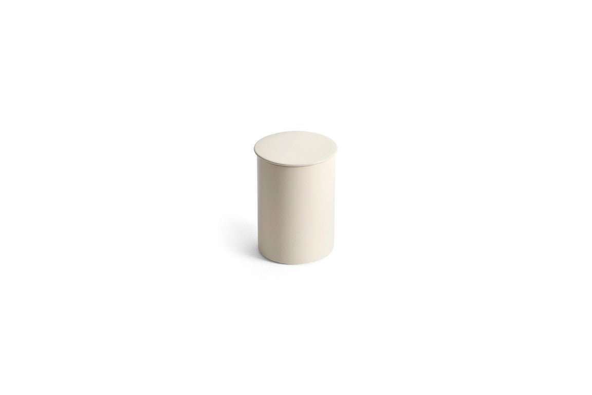 Boîte ronde en acier blanc crème 7,6x10,4cm Conteneur - Hay - The Cool Republic