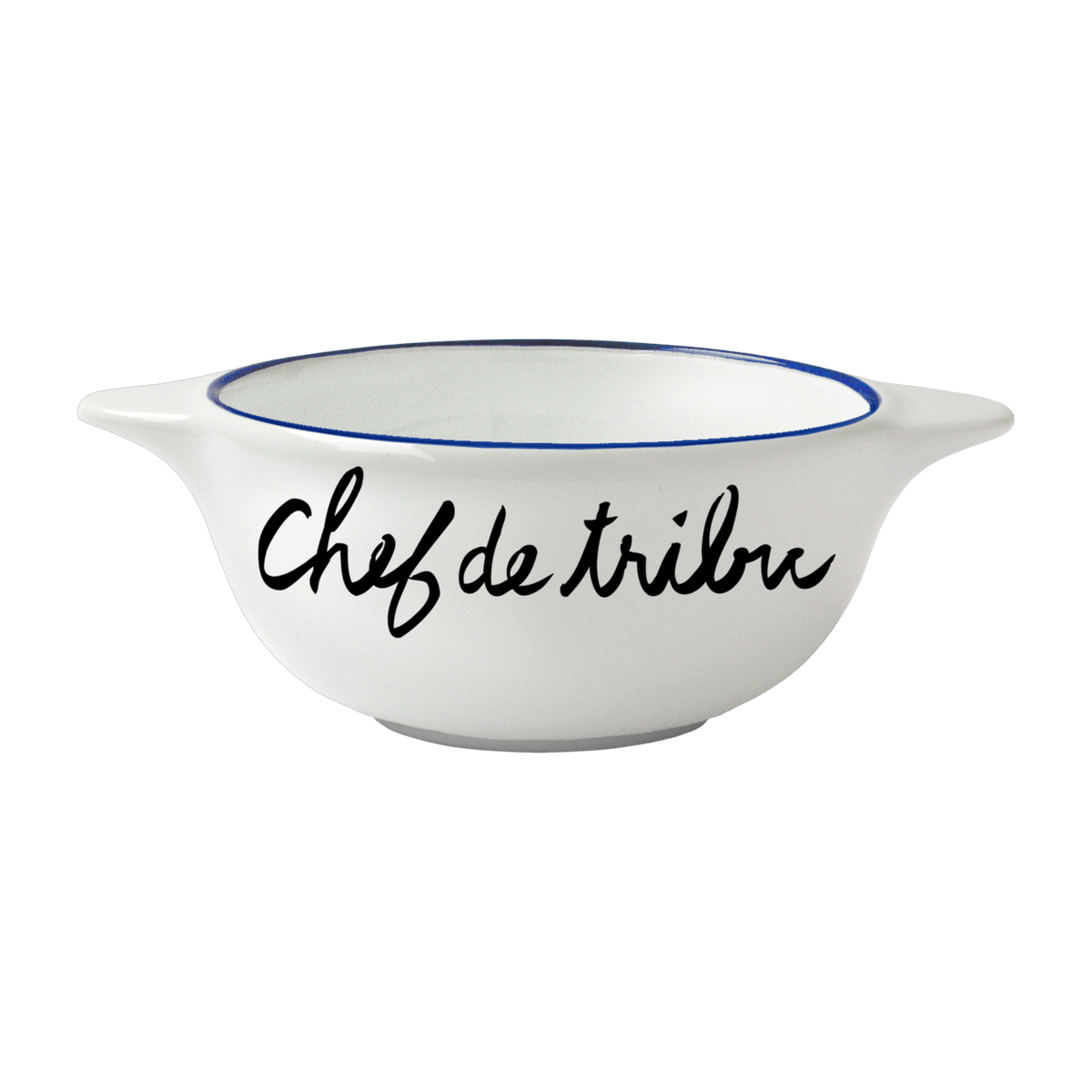 Bol breton en faïence blanche Chef de Tribu - Pied de poule - The Cool Republic