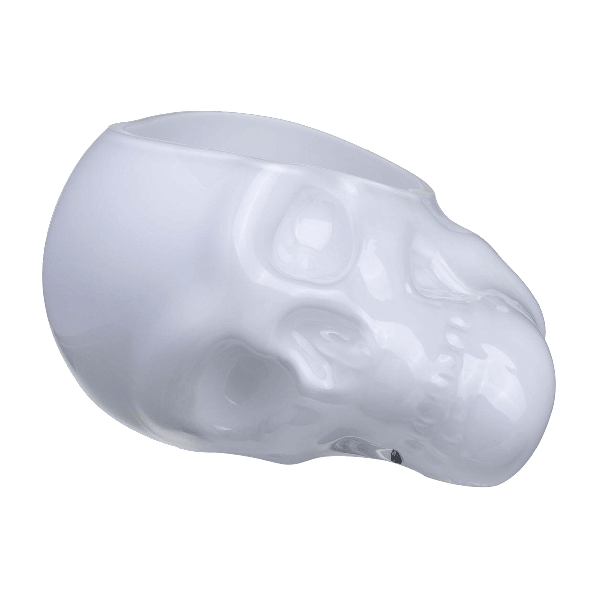 Memento Mori Skull Bowl Opal White Large - Nude Glass - The Cool Republic
