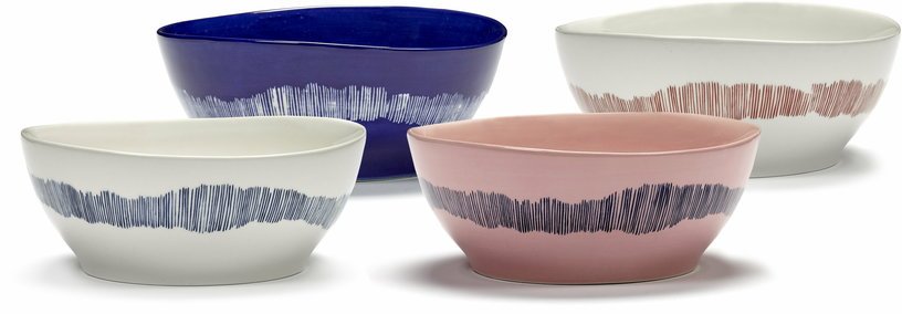 Bol L blanc avec motif bleu Feast - Serax - The Cool Republic