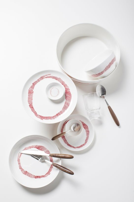 Bol L blanc avec motif rouge Feast - Serax - The Cool Republic