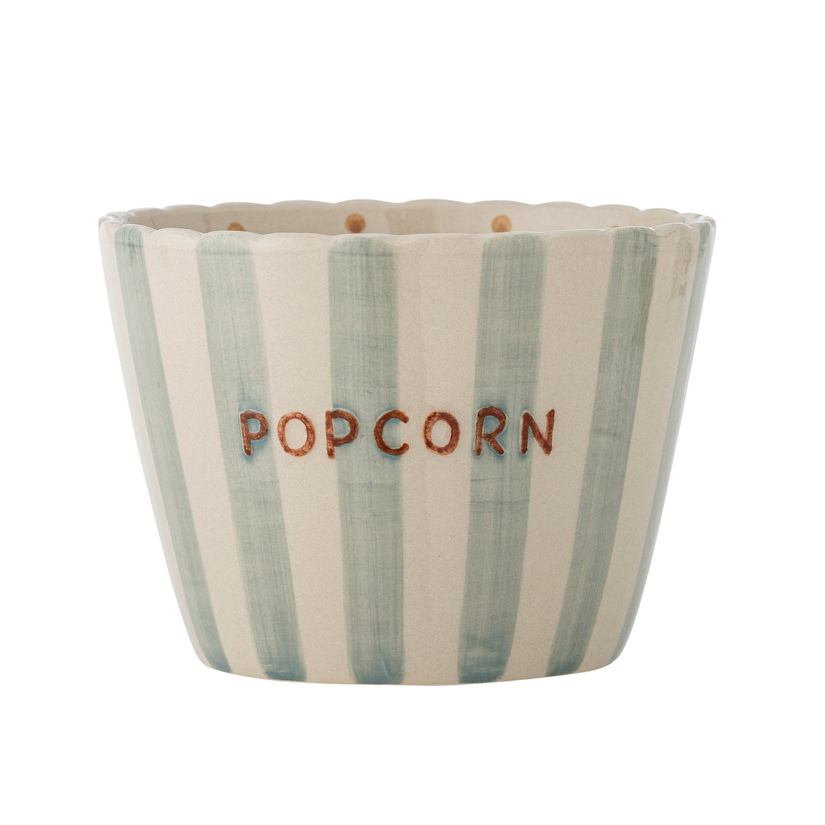 Bol rond à popcorn en grès à rayures et pois 17,5x13,5 cm 1900 ml Chip - Bloomingville - The Cool Republic