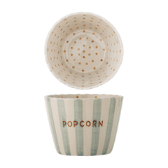 Bol rond à popcorn en grès à rayures et pois 17,5x13,5 cm 1900 ml Chip - Bloomingville - The Cool Republic