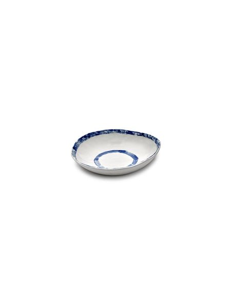 Bol rond en grès blanc et bleu 21x4,7cm 01 Line-up - Serax - The Cool Republic