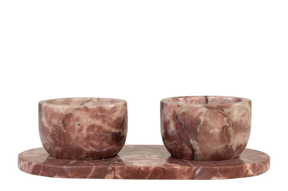 Bols et plateau en marbre rose 23x12x6,5cm Coletta - Versmissen - The Cool Republic
