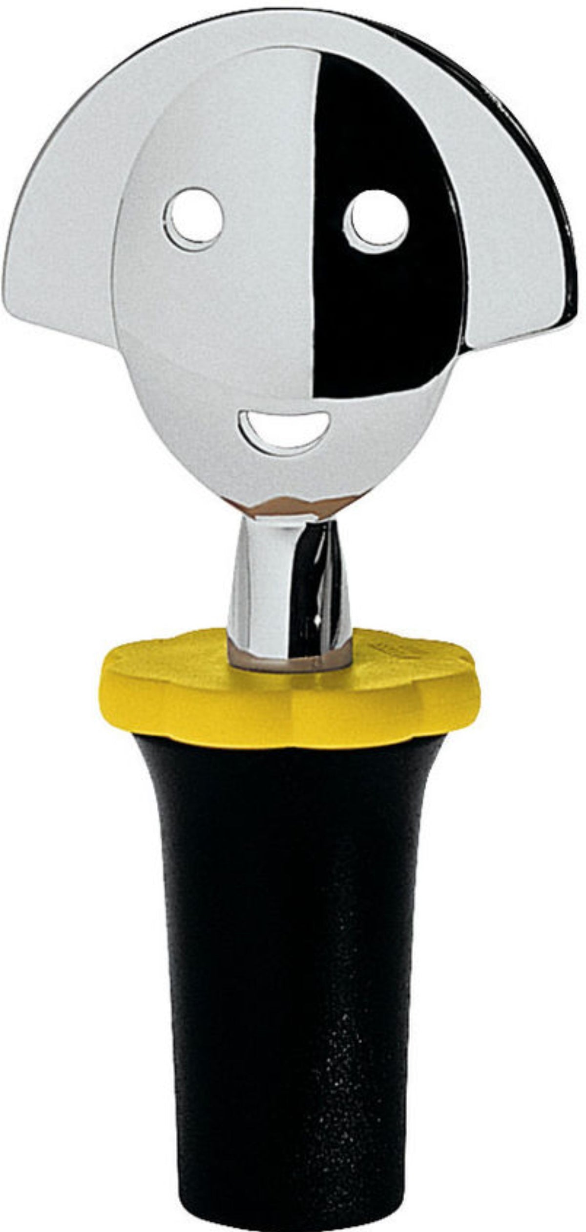 Bouchon en résine thermoplastique, noir et zamac chromée - Alessi