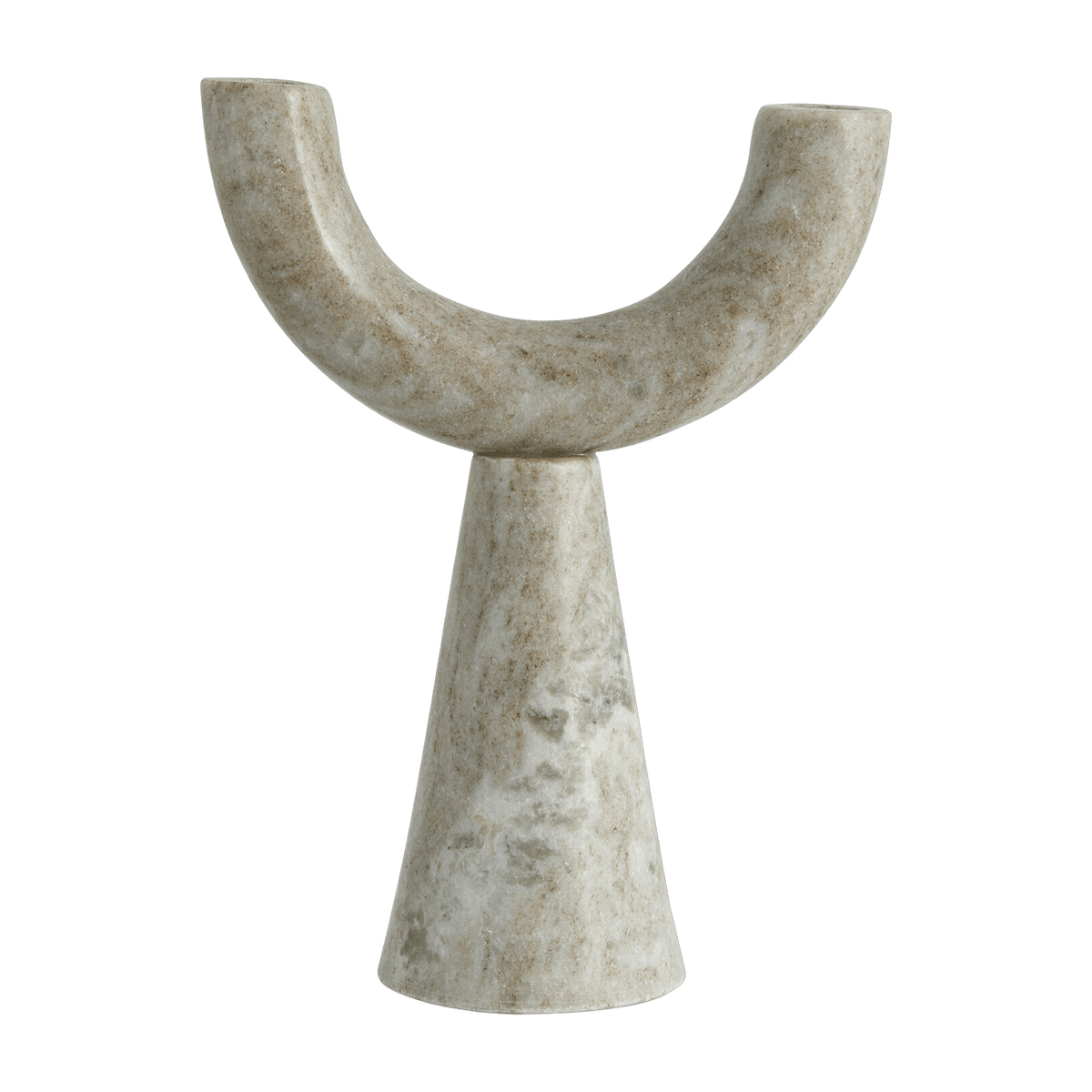 Candlestick 2 candles in marbre beige 26, 5 cm Rif - Nordal - The Cool Republic