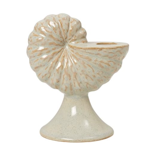 Bougeoir en céramique blanc 15cm Shelly - Broste Copenhagen