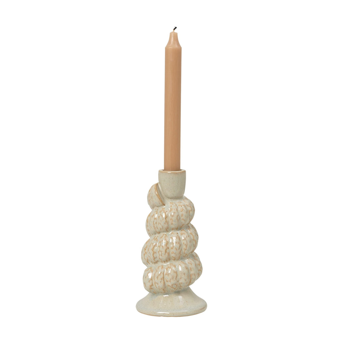 Bougeoir en céramique blanc 18cm Shelly - Broste Copenhagen - The Cool Republic