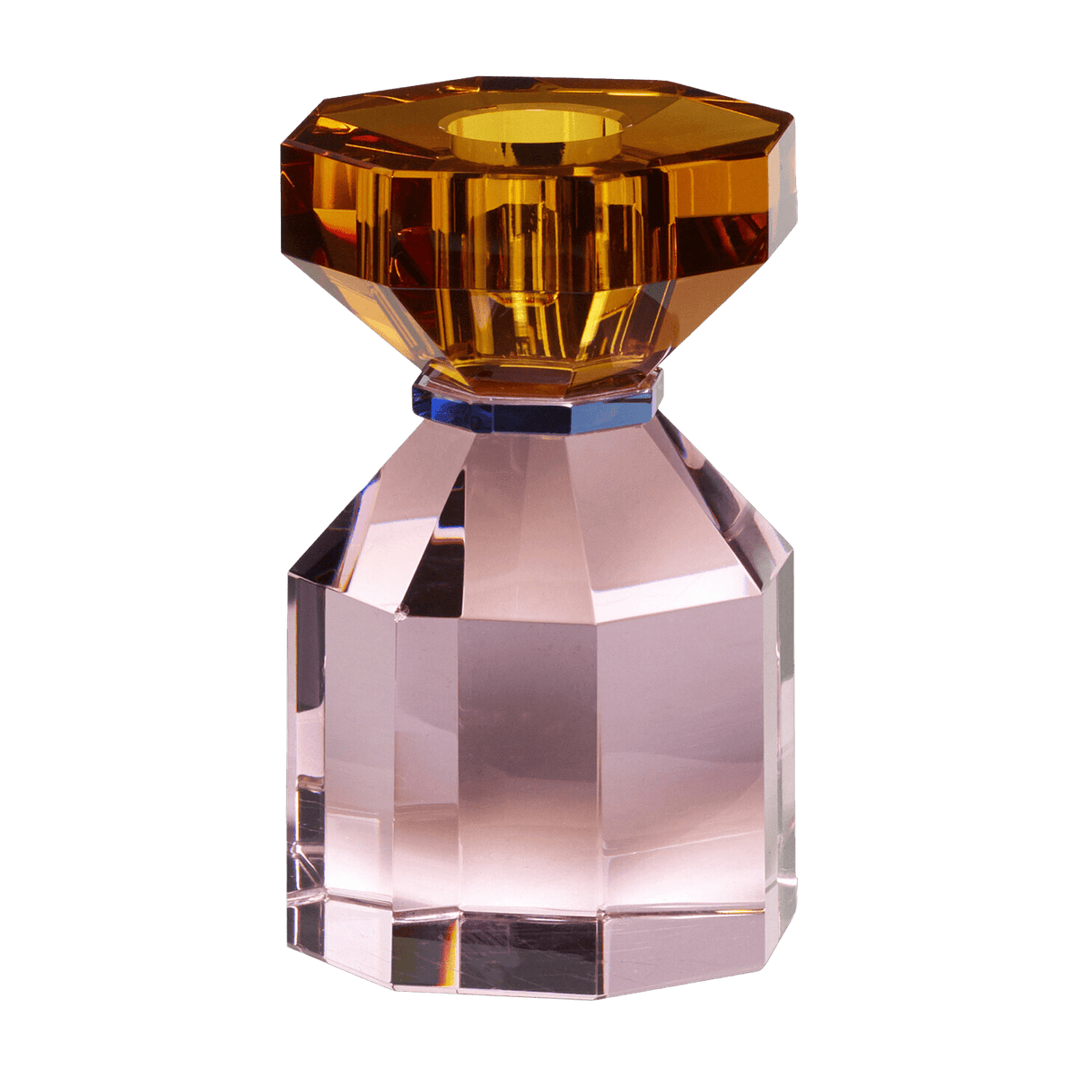 Bougeoir en cristal orange et rose Gem - Hübsch - The Cool Republic