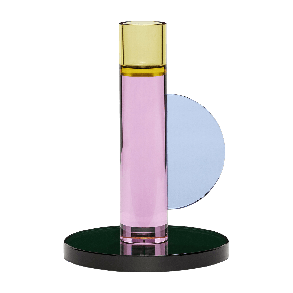 Bougeoir en cristal rose Astro - Hübsch - The Cool Republic