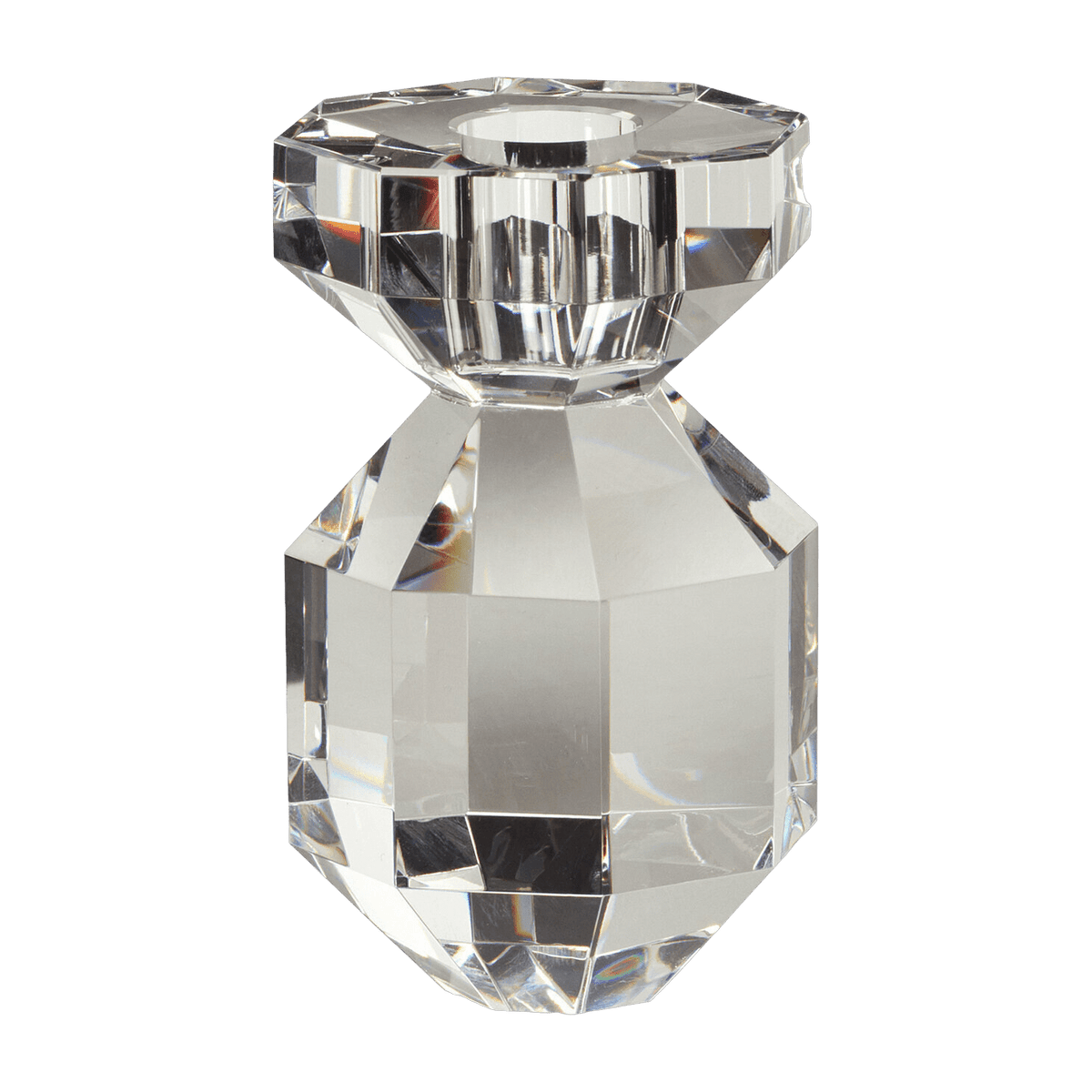 Bougeoir en cristal transparent h11cm Gem - Hübsch - The Cool Republic