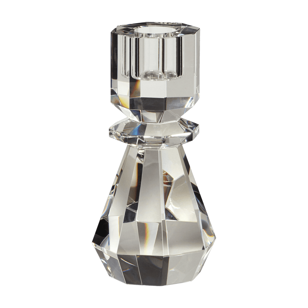 Bougeoir en cristal transparent h14cm Gem - Hübsch - The Cool Republic