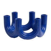 Blue dolomite candleholder 24 cm Churros - &Klevering - The Cool Republic