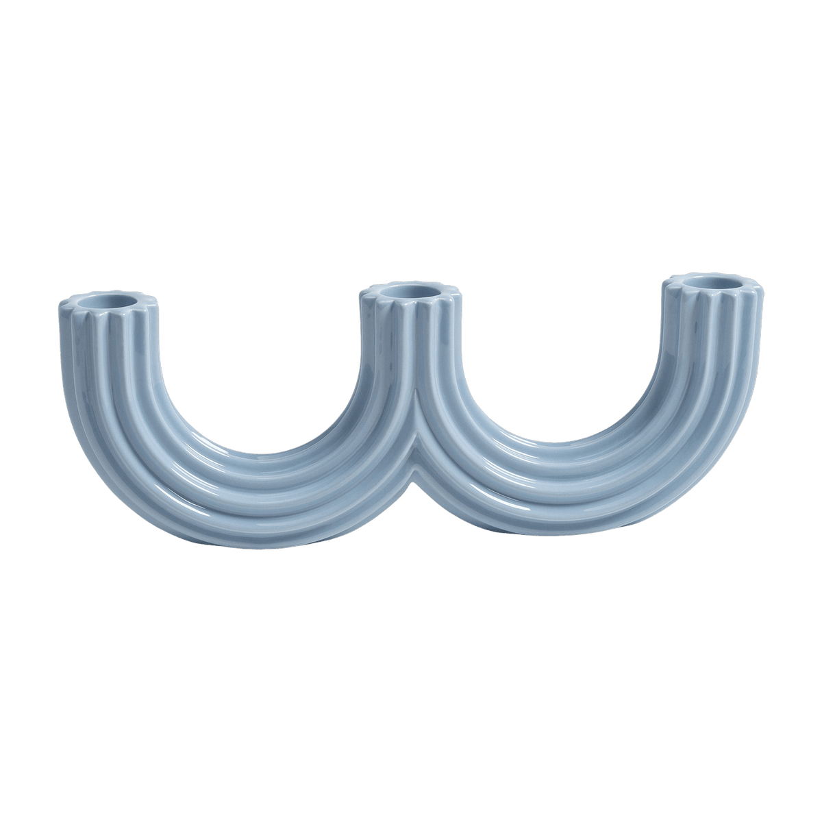 Bougeoir en dolomite bleu ciel 27 cm Churros - &Klevering - The Cool Republic