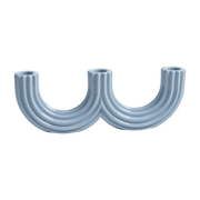 Sky blue dolomite candle holder 27 cm Churros - &Klevering - The Cool Republic