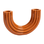 Bougeoir en dolomite marron 16,5 cm Churros - &Klevering - The Cool Republic