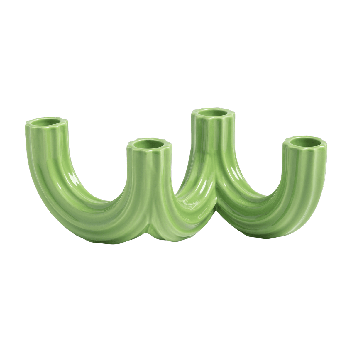 Bougeoir en dolomite vert 21,5 cm Churros - &Klevering - The Cool Republic