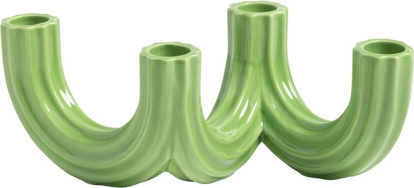 Bougeoir en dolomite vert 21,5 cm Churros - &Klevering - The Cool Republic