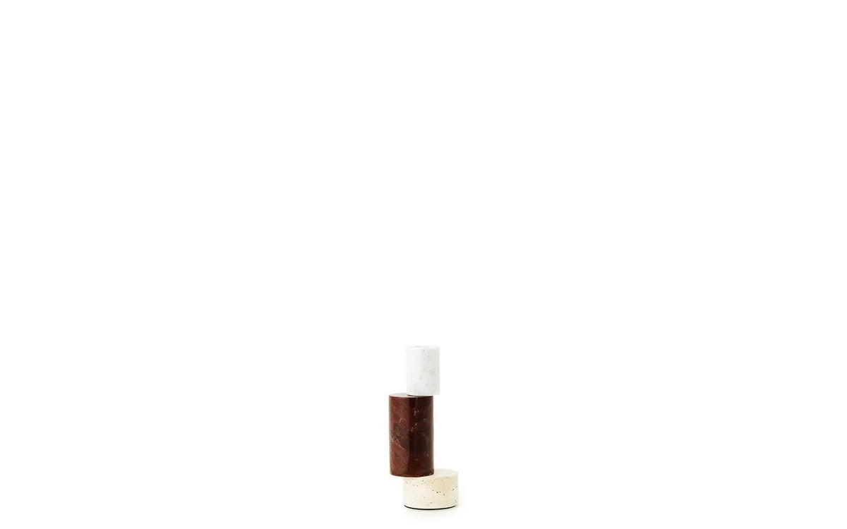 Bougeoir en marbre et acier bordeaux 7x20cm Blox - Normann Copenhagen - The Cool Republic
