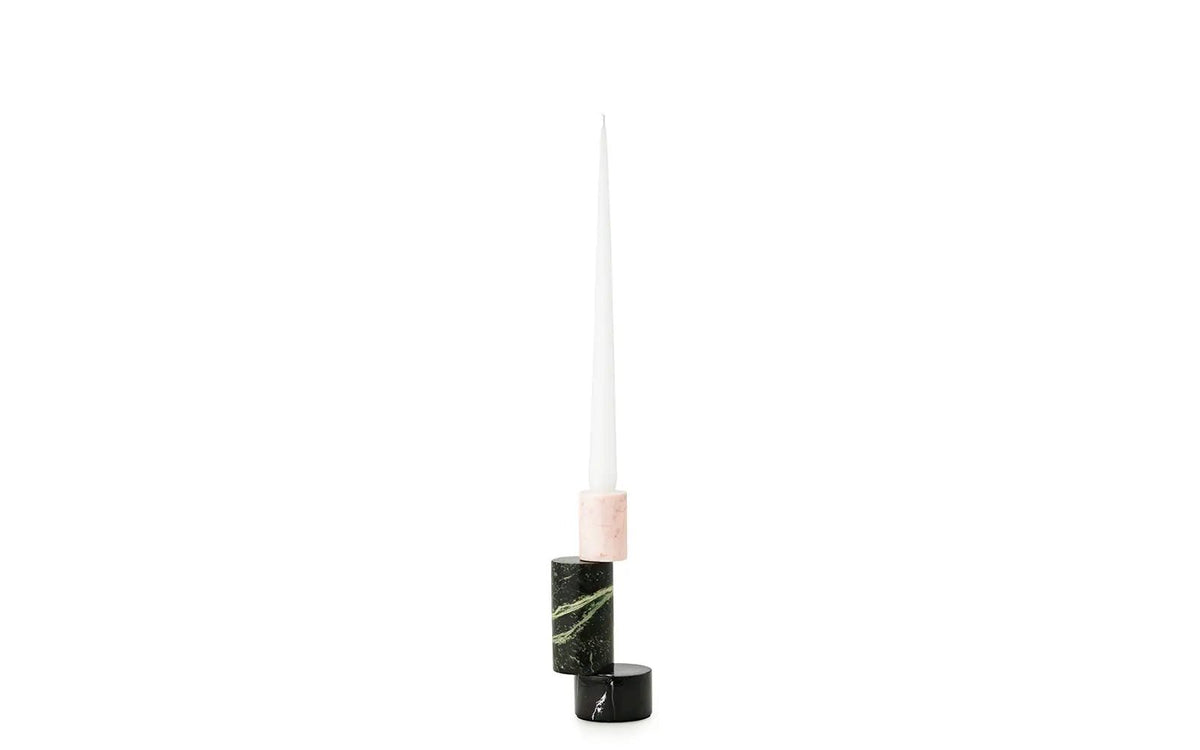 Bougeoir en marbre et acier vert foncé 7x20cm Blox - Normann Copenhagen - The Cool Republic