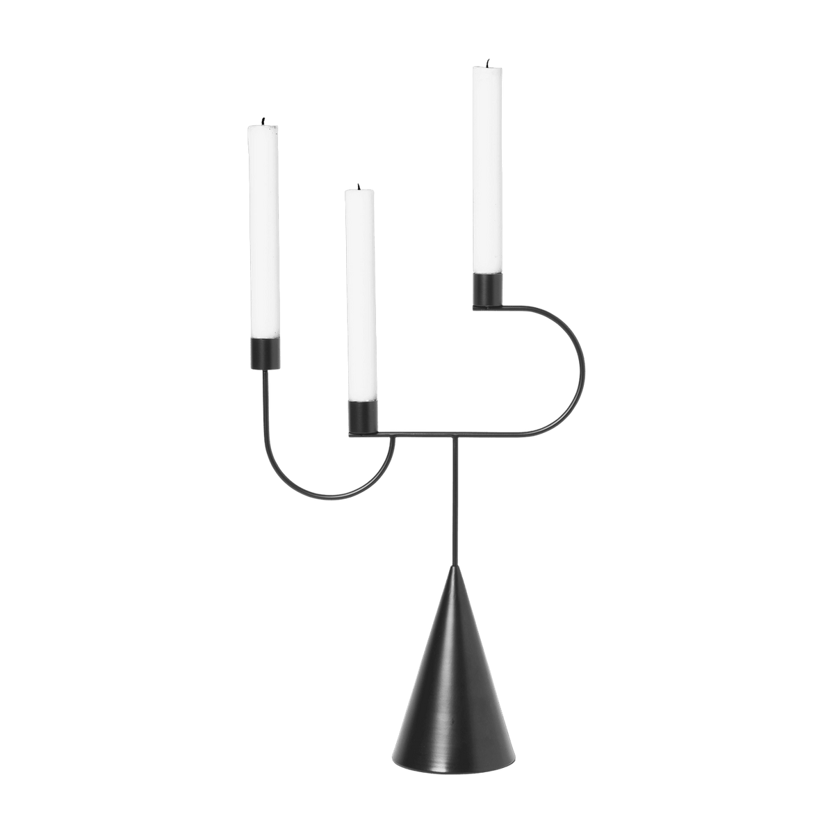 Bougeoir en métal noir Avant - Ferm Living - The Cool Republic