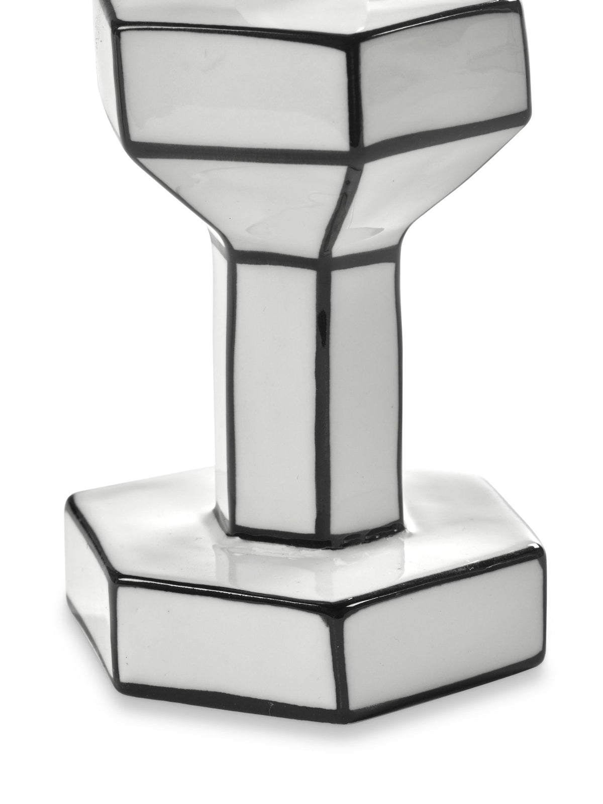 Bougeoir en porcelaine blanc et noir 7,8x6,7x11,5cm S Carte Blanche - Serax - The Cool Republic