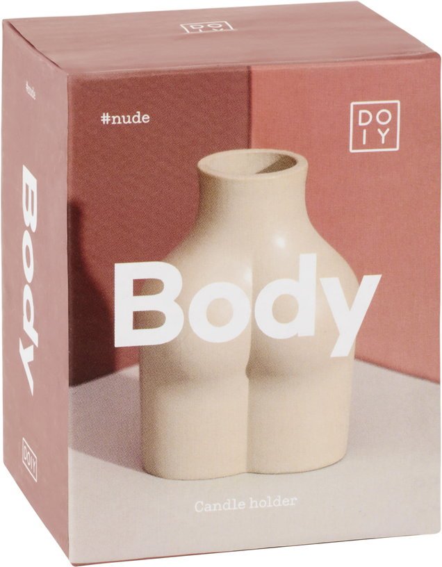 Bougeoir en résine blanc Body - DOIY - The Cool Republic