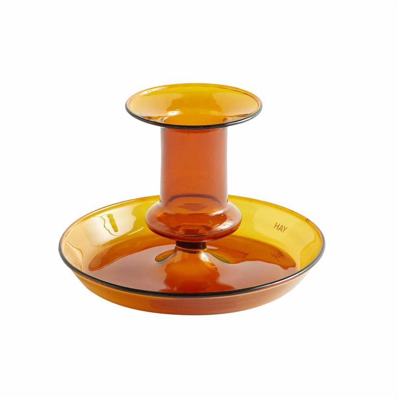Bougeoir en verre ambre Flare - HAY - The Cool Republic