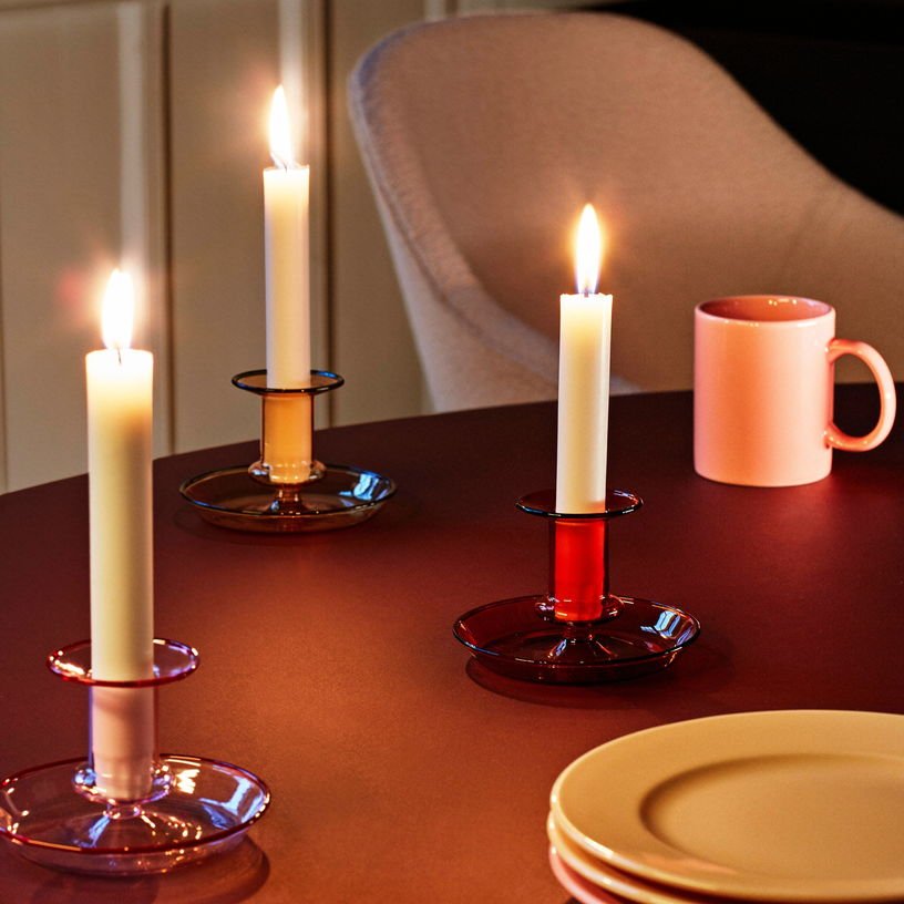 Bougeoir en verre ambre Flare - HAY - The Cool Republic