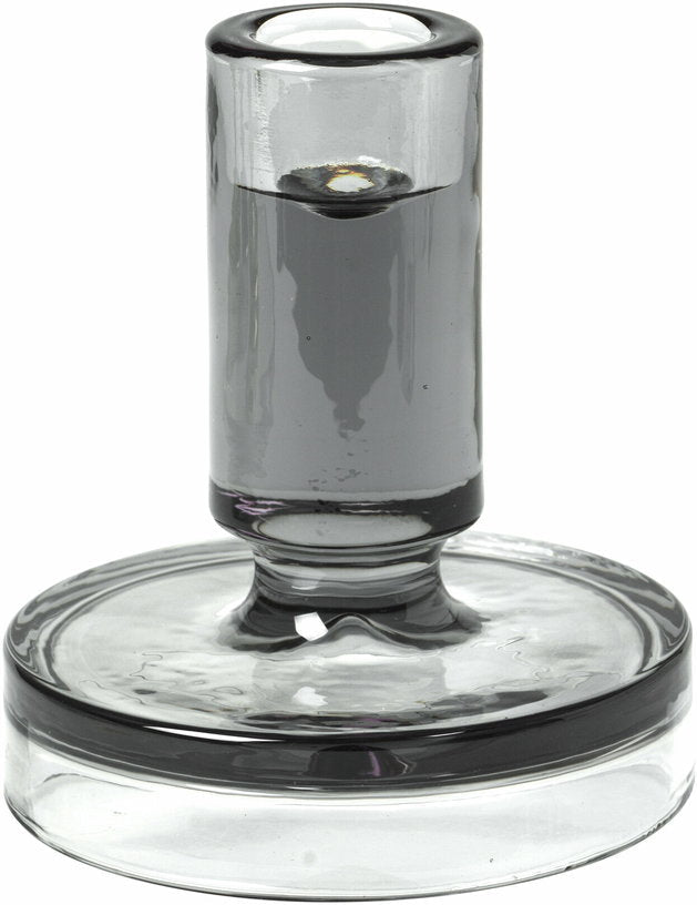 Bougeoir en verre fumé gris Petra - Broste Copenhagen - The Cool Republic