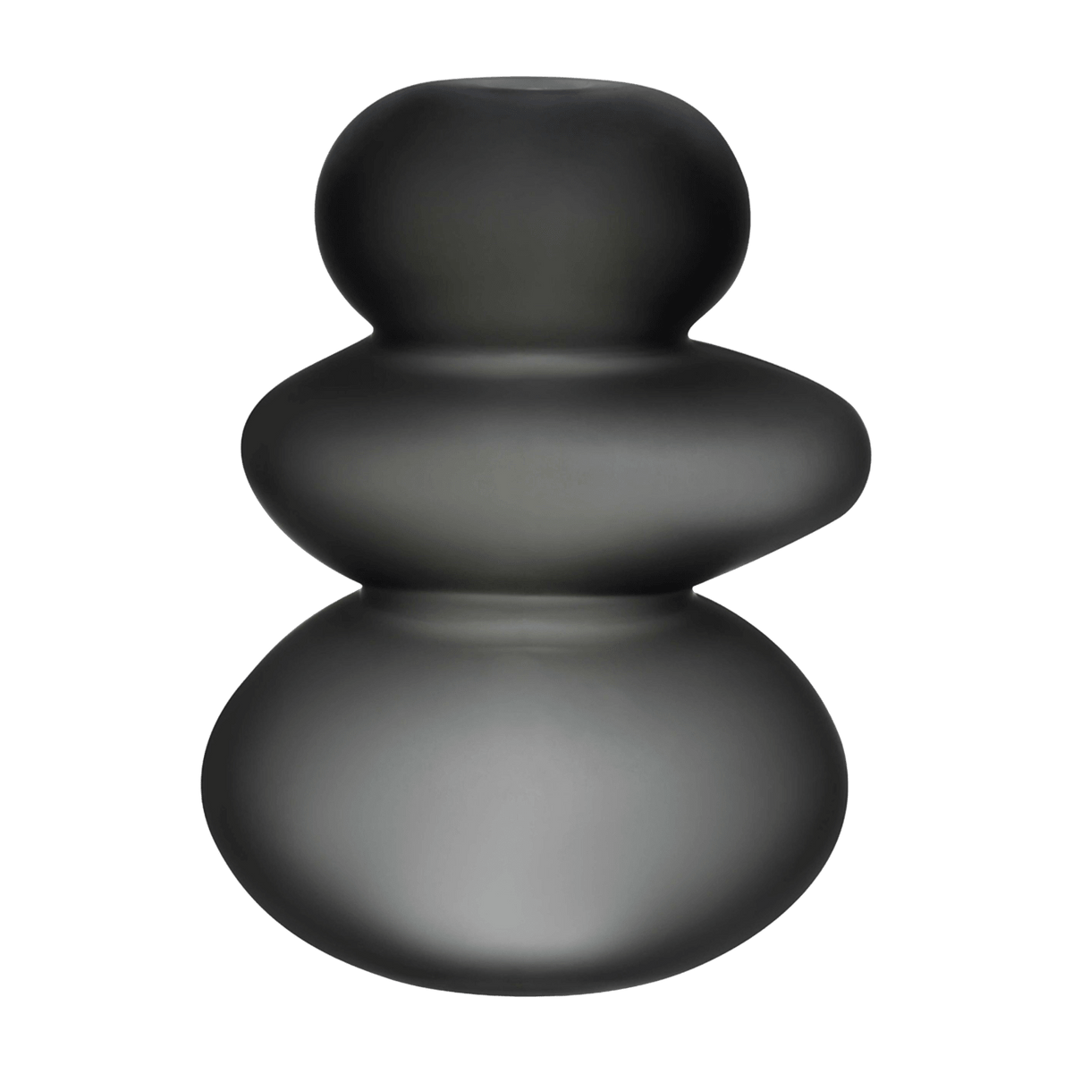 Bougeoir en verre gris fumé 21,6cm Cairn - Nude Glass - The Cool Republic
