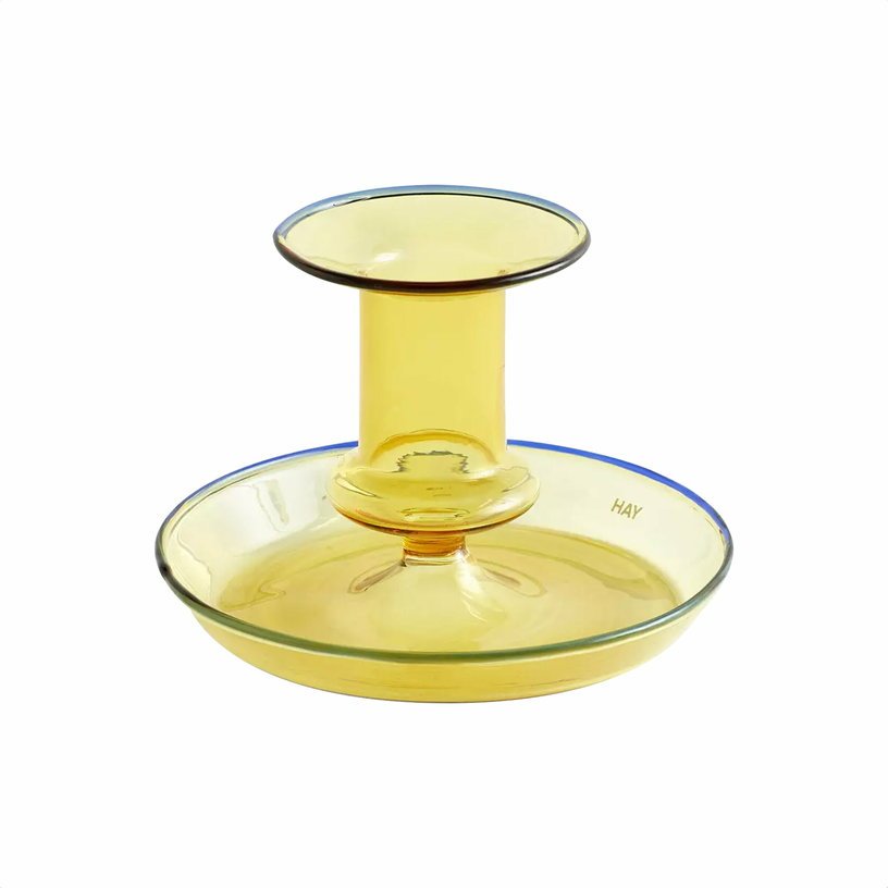 Bougeoir en verre jaune Flare - HAY - The Cool Republic