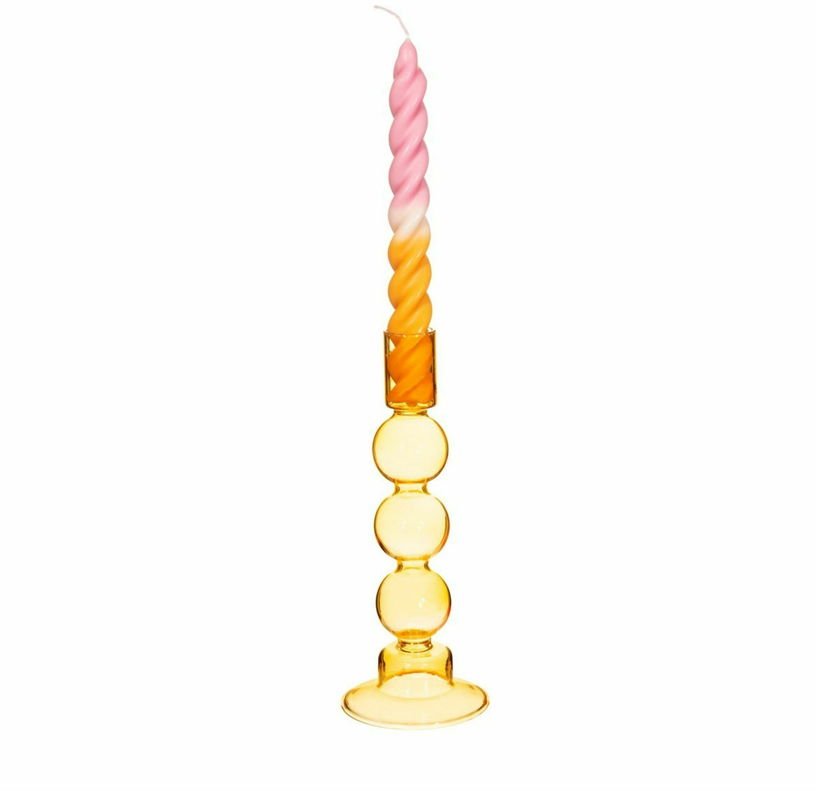 Bougeoir en verre jaune - Sass & Belle - The Cool Republic