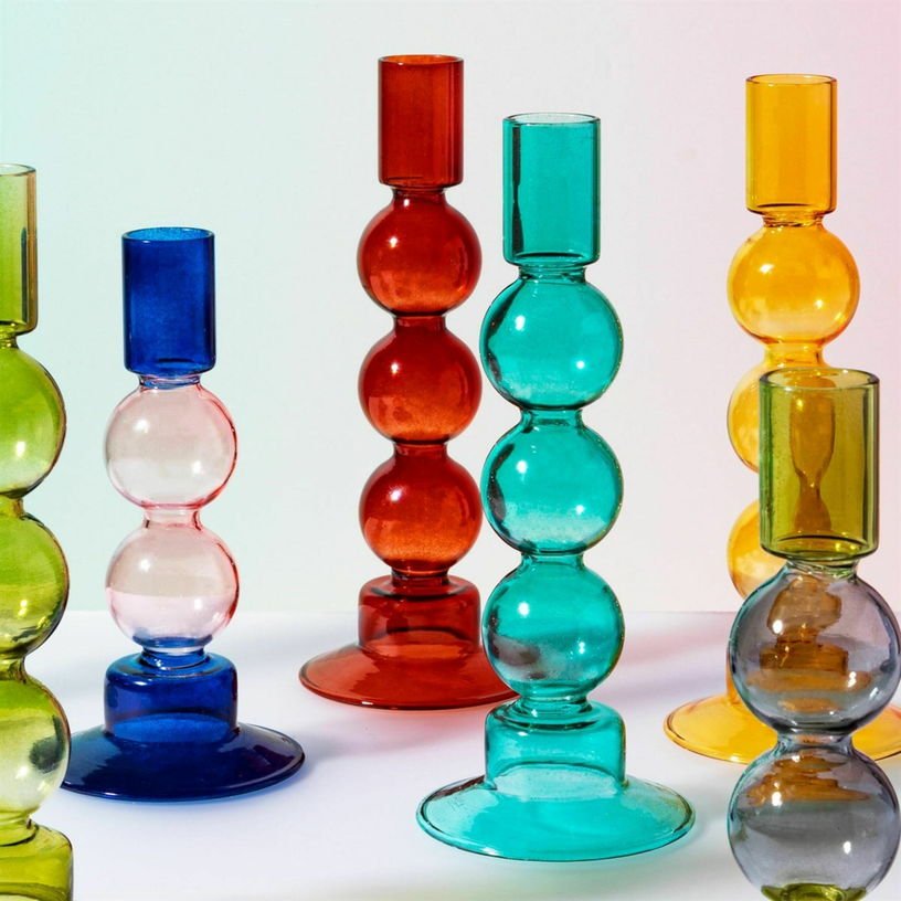 Bougeoir en verre rouge - Sass & Belle - The Cool Republic