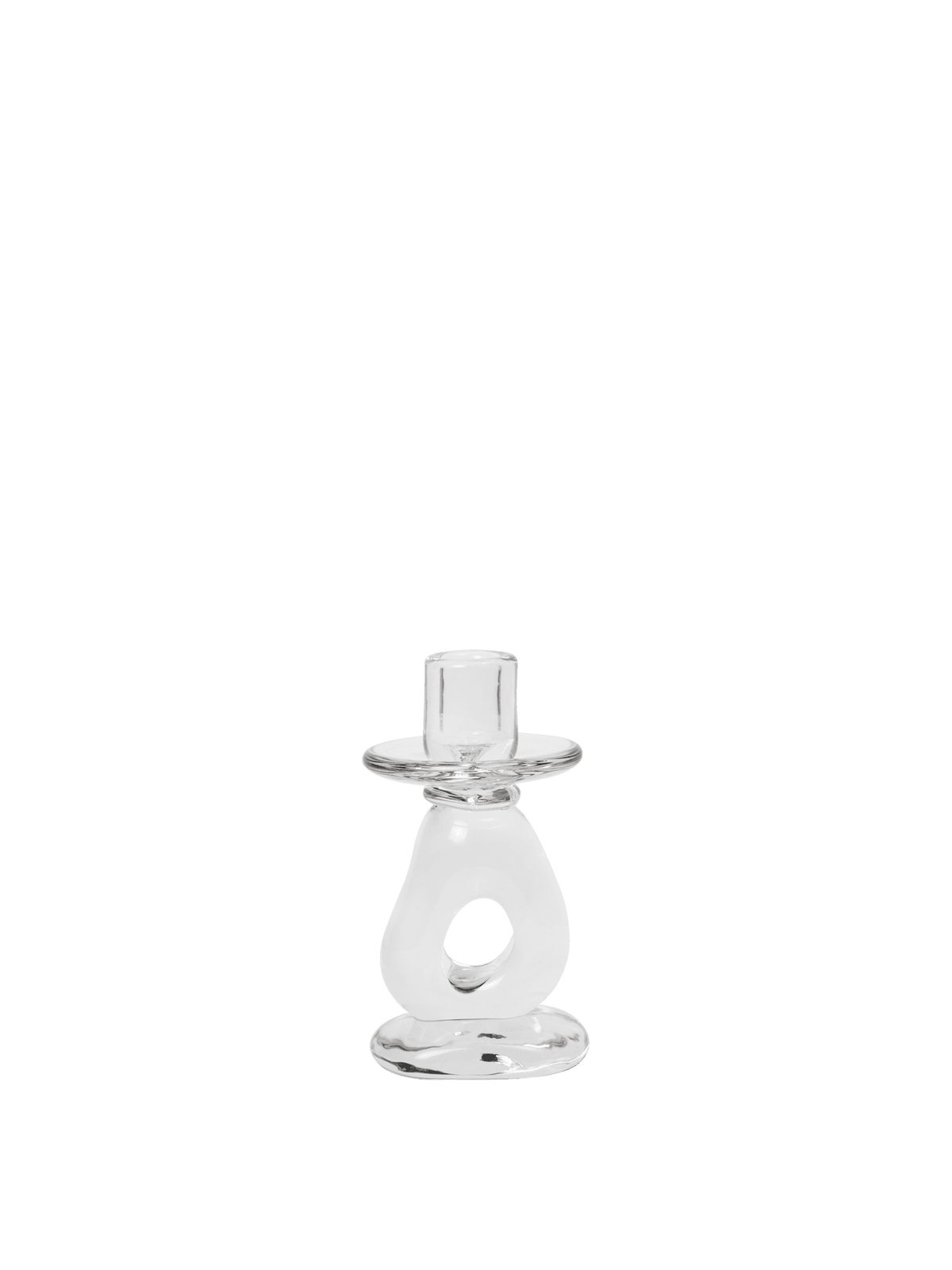 Bougeoir en verre soufflé transparent 9 x 16 cm Damo - Ferm Living - The Cool Republic