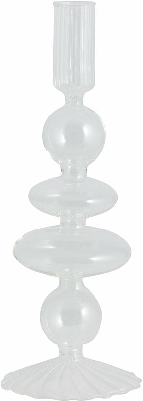 Bougeoir en verre transparent 23cm Eriska - Nordal - The Cool Republic